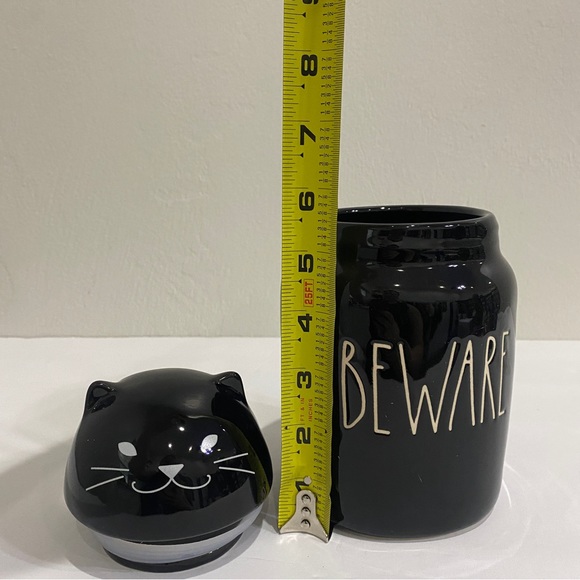 Rae Dunn Cat Beware tall storage ceramic canister - halloween - holiday - Picture 11 of 11